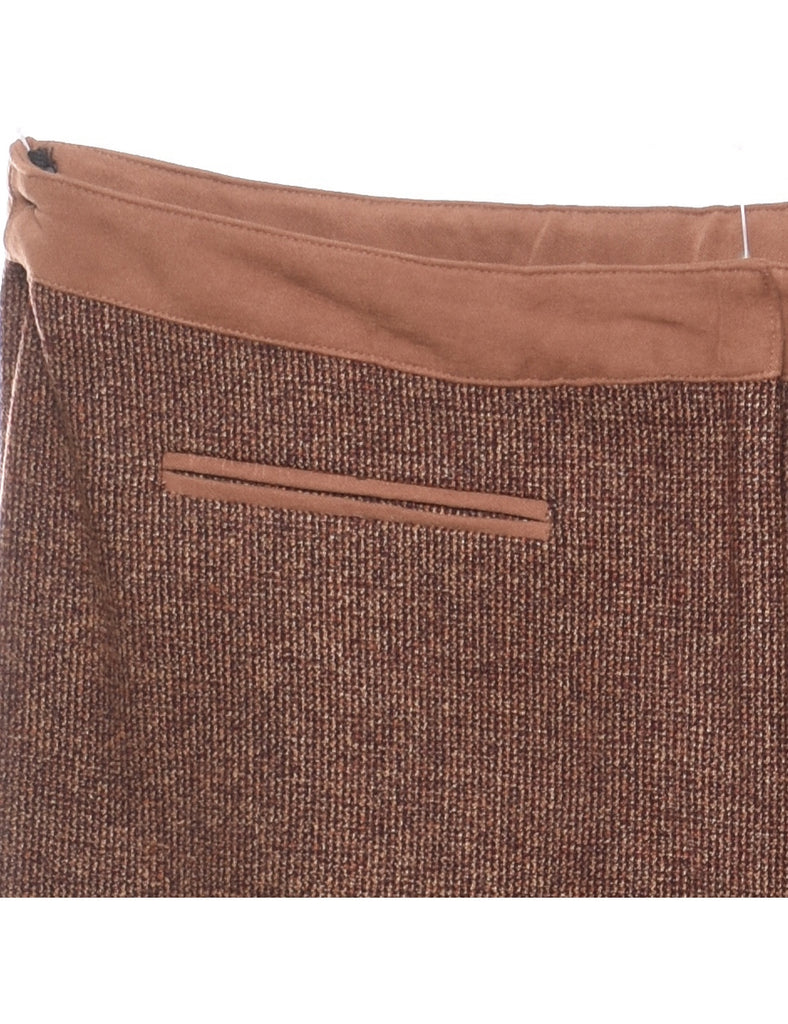 Brown Classic Straight-Fit Trousers - W30 L28