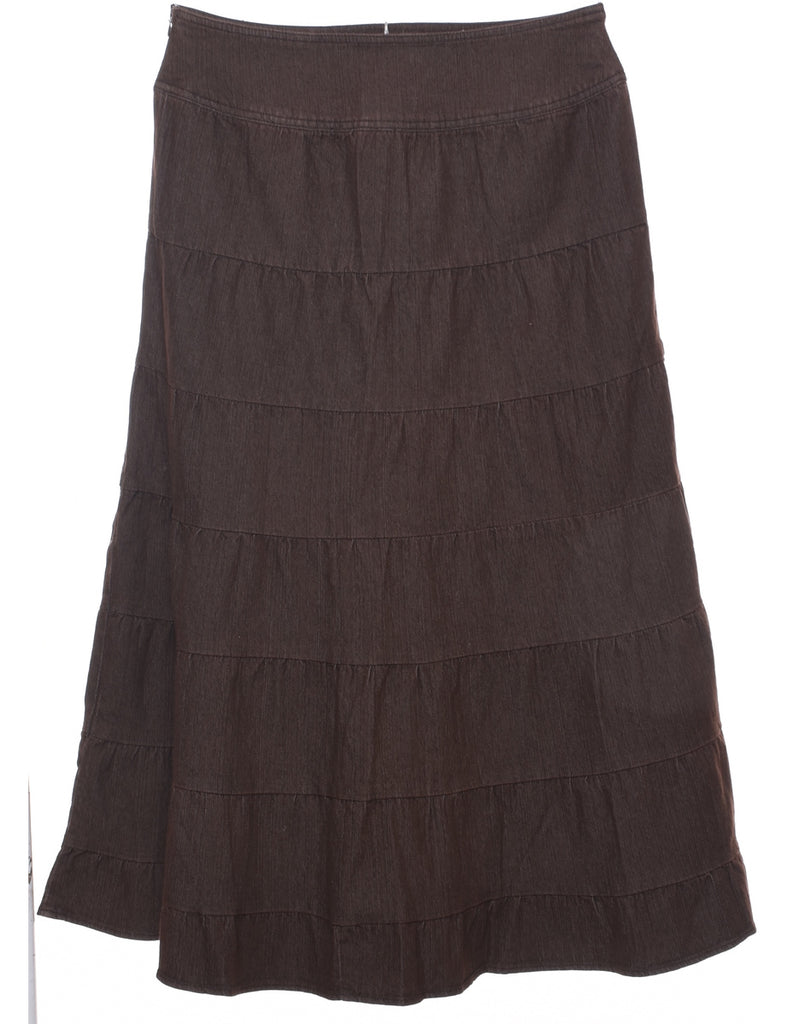 Brown Denim Skirt - M