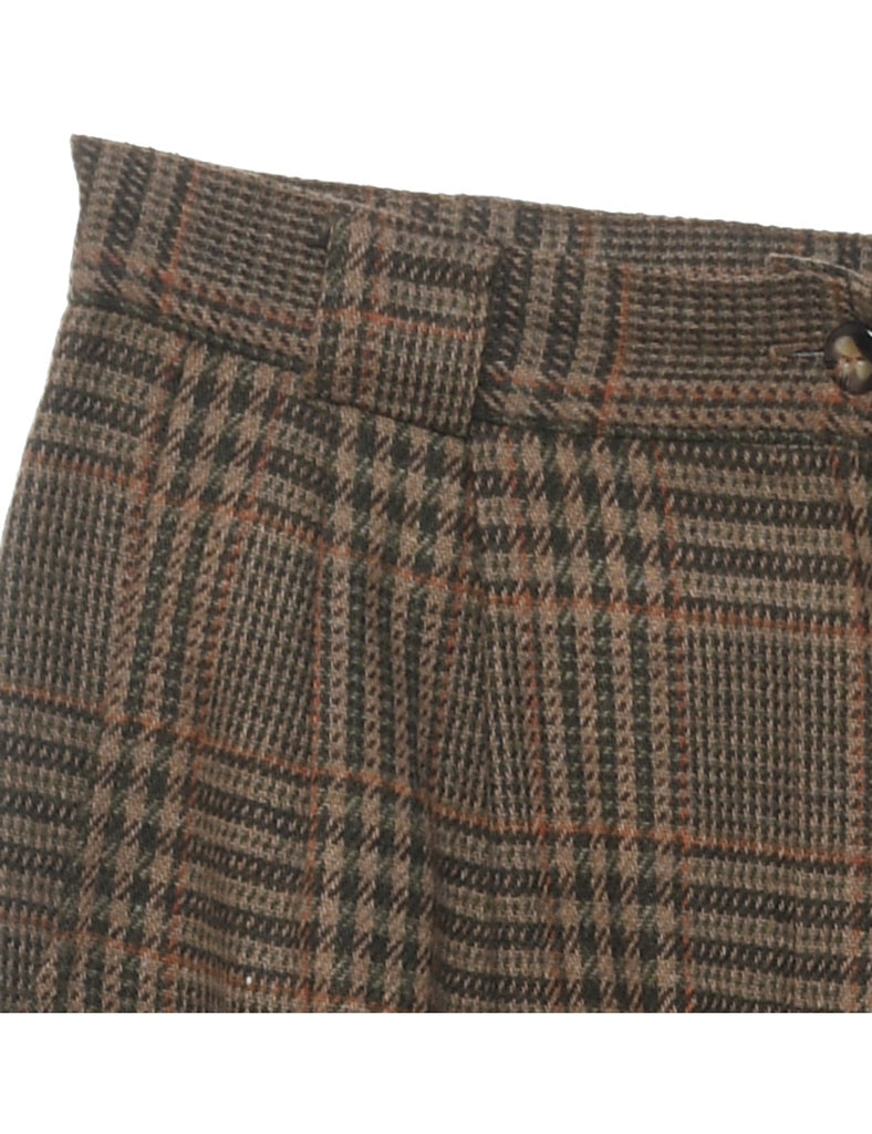 Brown Dogtooth Check Trousers - W28 L29