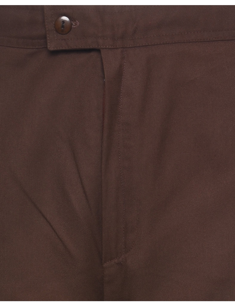 Brown High Waist 1970s Trousers - W28 L30