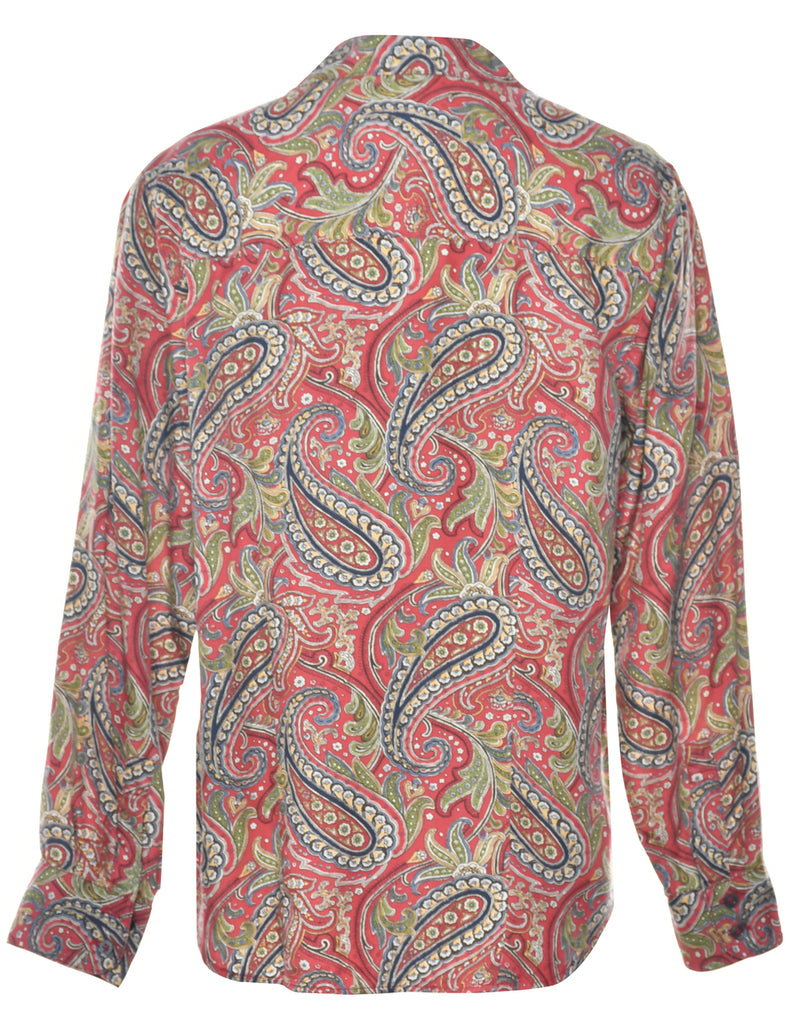 Brown Paisley Blouse - M