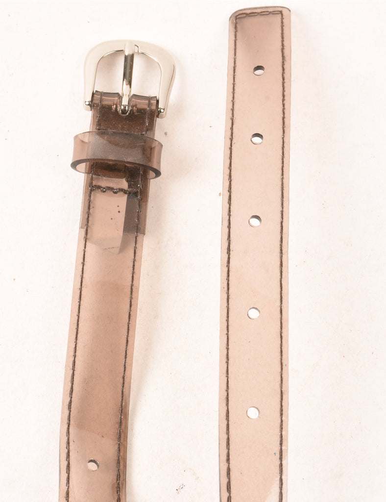 Brown Plastic Skinny Belt - L