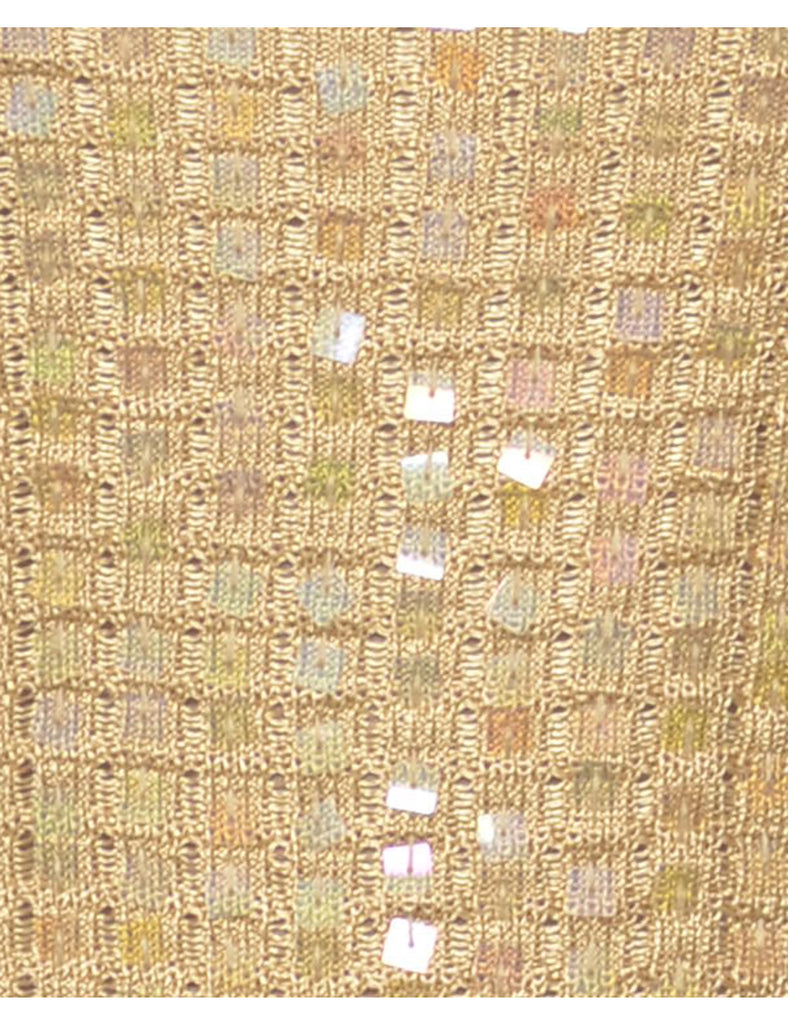 Brown Sequined Jumper - M