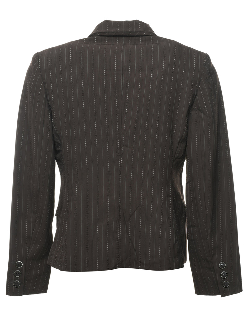 Brown Striped Blazer - M