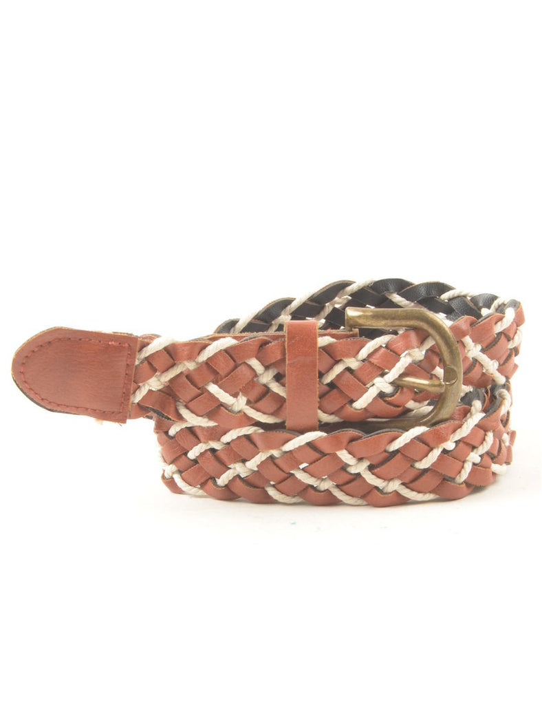 Brown Woven Belt - L