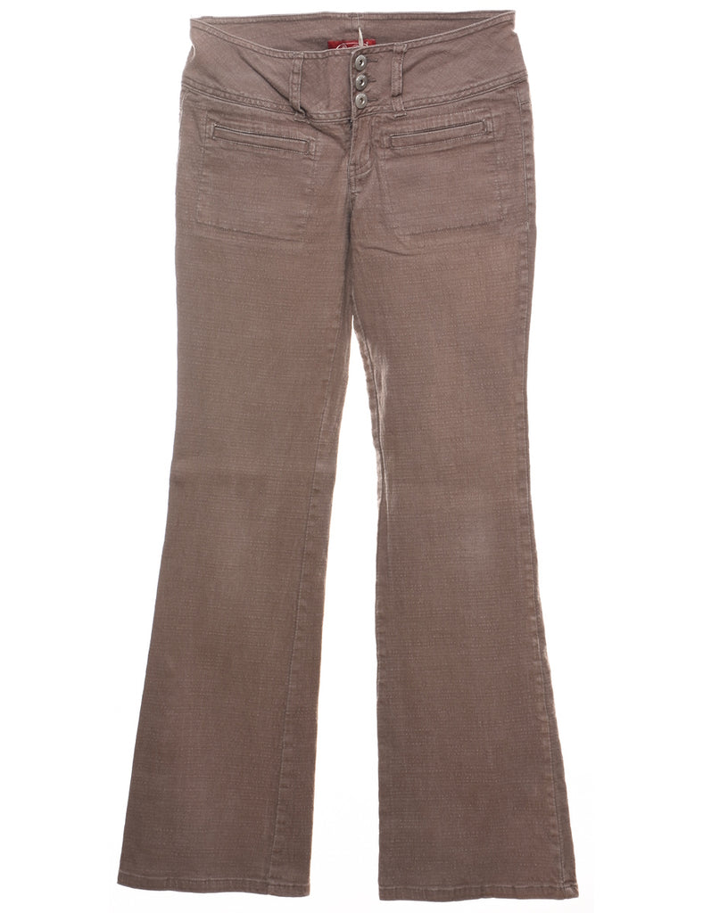 Brown Y2K Low Rise Flared Jeans - W28 L32