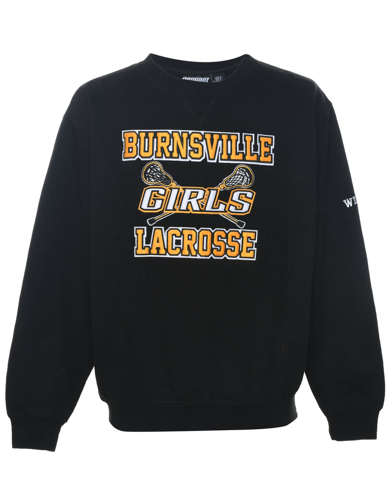 Burnsville Lacrosse Embroidered Black & Yellow Sweatshirt - L