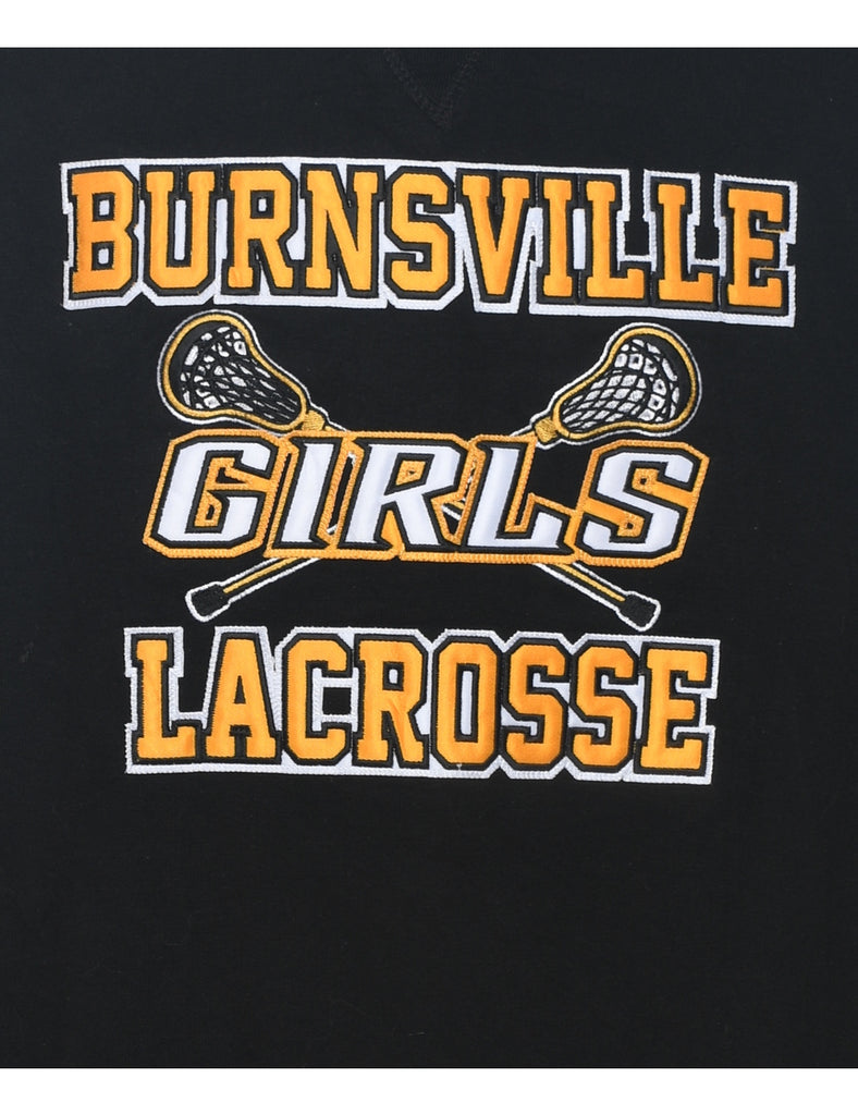Burnsville Lacrosse Embroidered Black & Yellow Sweatshirt - L