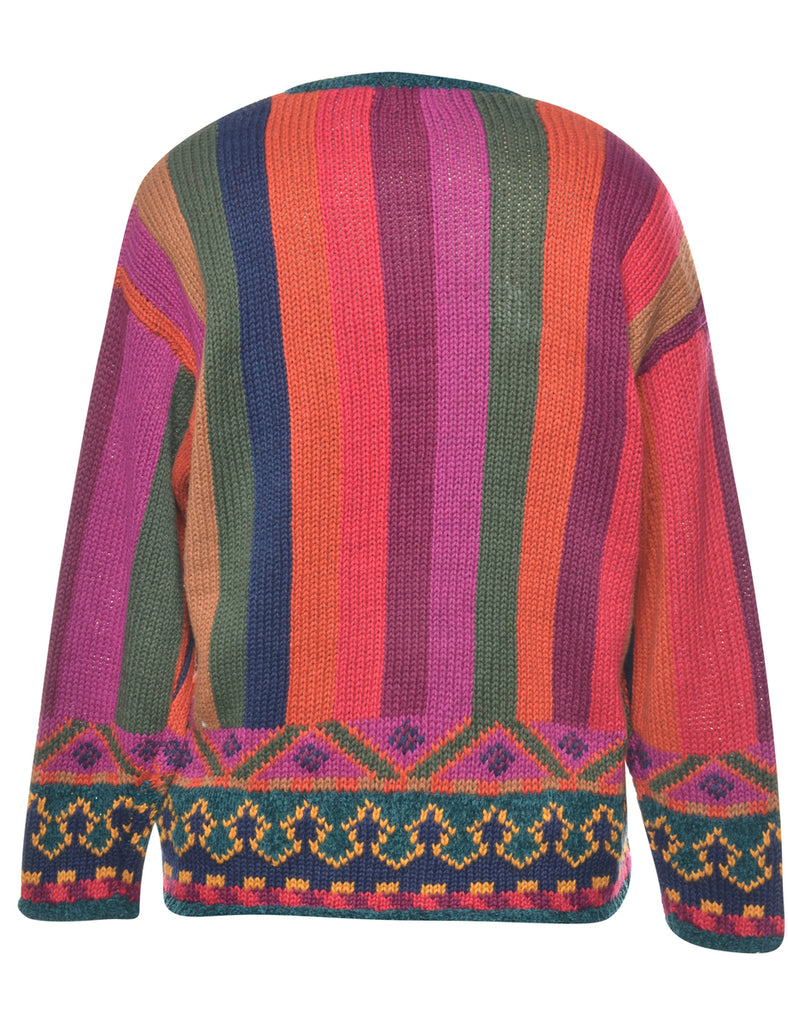 Button Front Beaded Cardigan - S