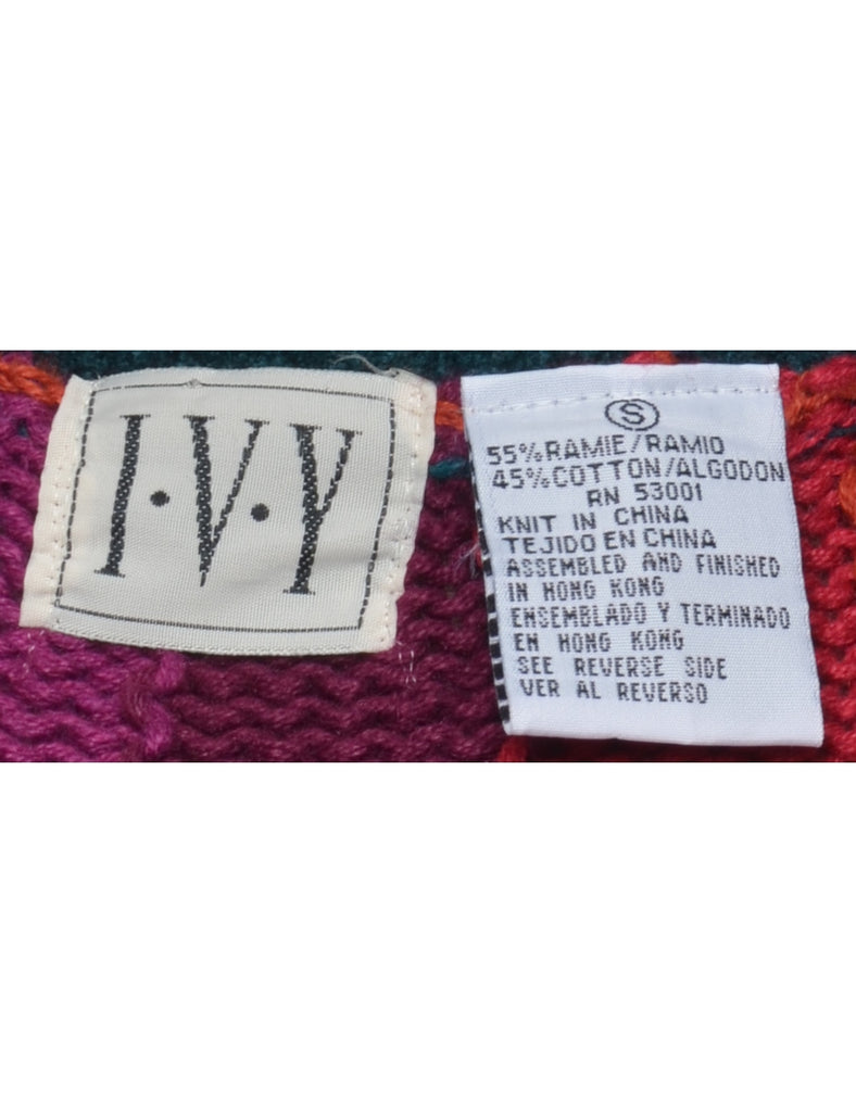 Button Front Beaded Cardigan - S