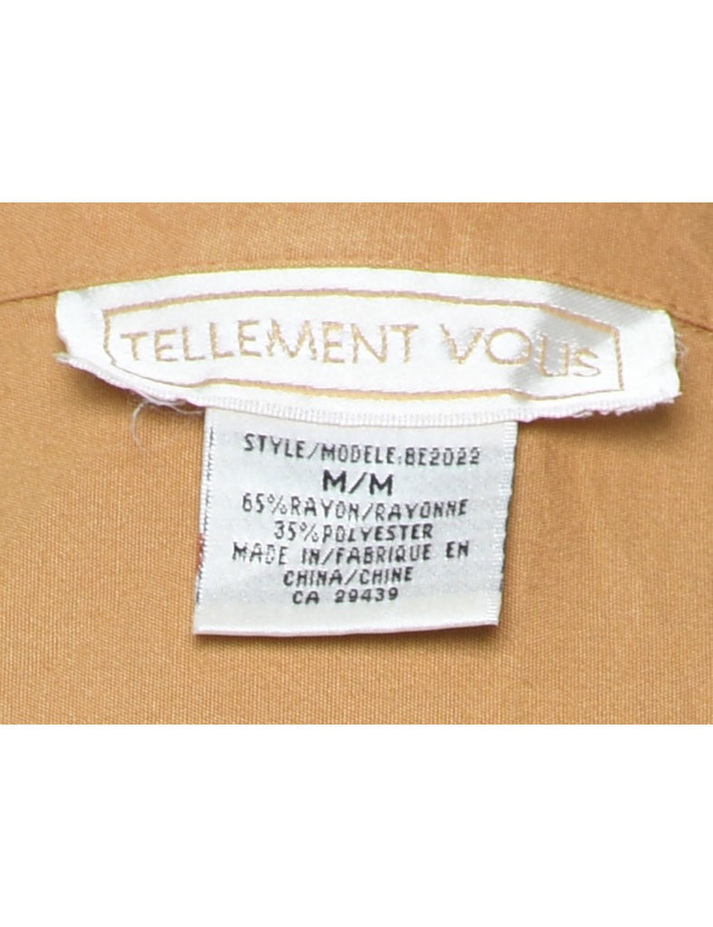 Button Front Beige Shirt - M