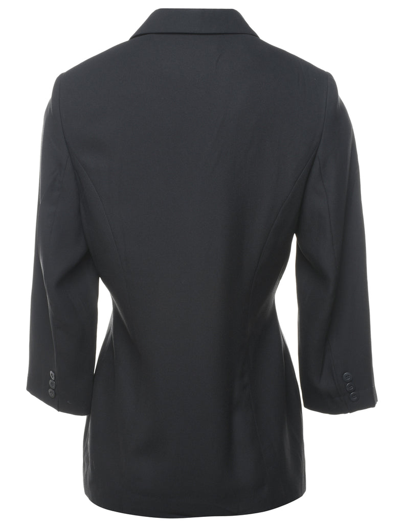 Button Front Black Blazer - M