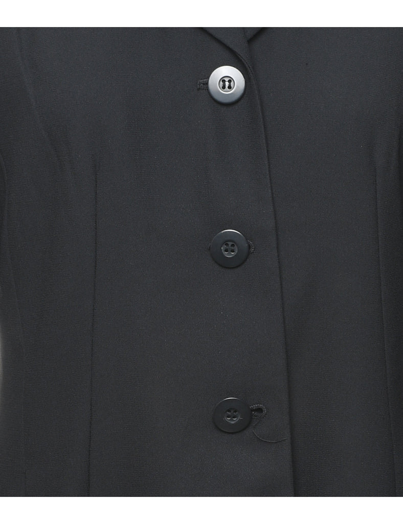 Button Front Black Blazer - M