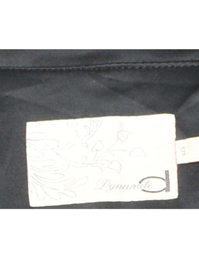 Button Front Black Blazer - M