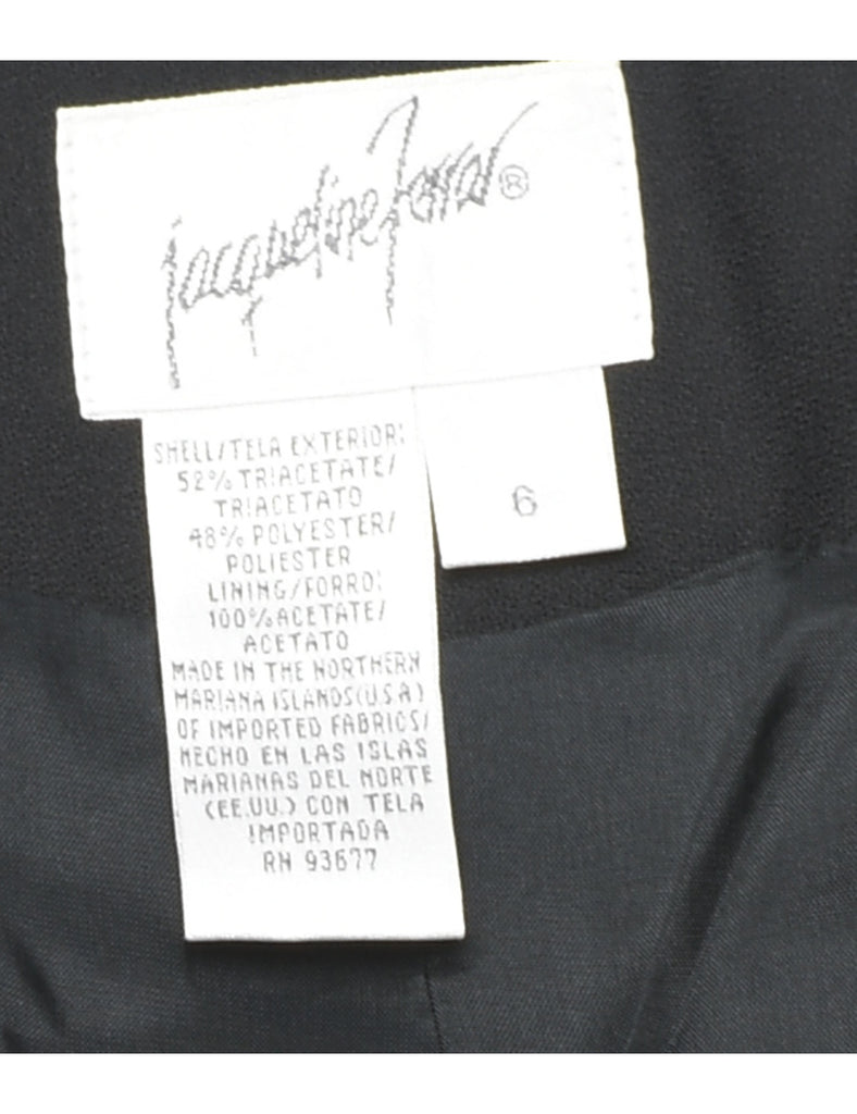 Button Front Black Blazer - M