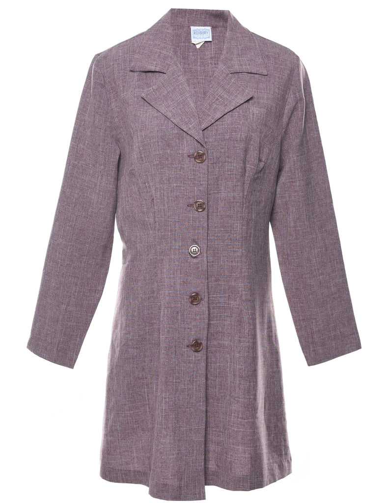Button Front Coat Dress - L