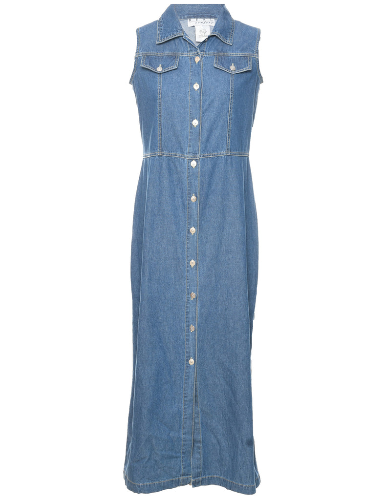 Button Front Denim Dress - M