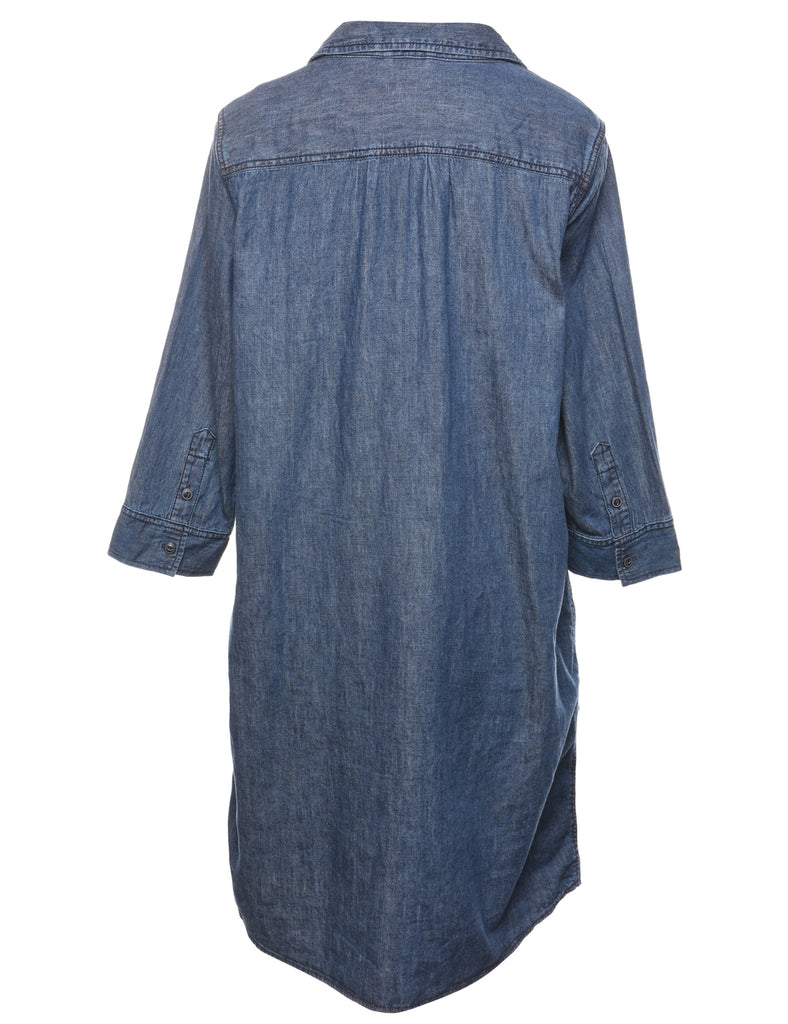 Button Front Denim Dress - L