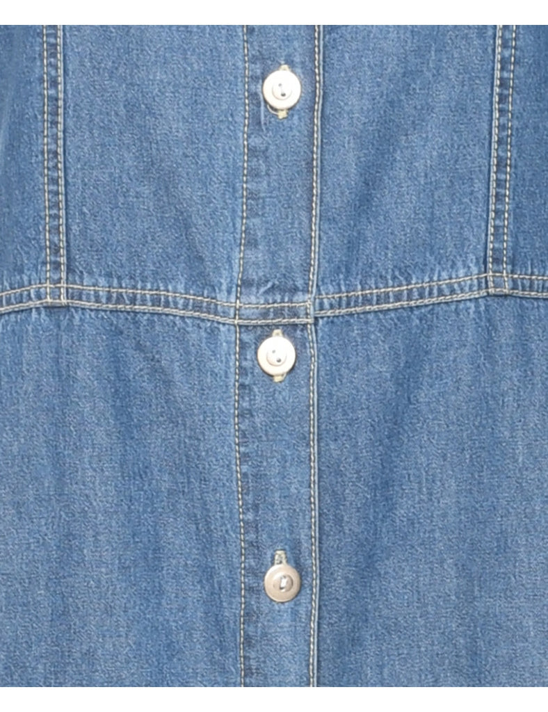 Button Front Denim Dress - M
