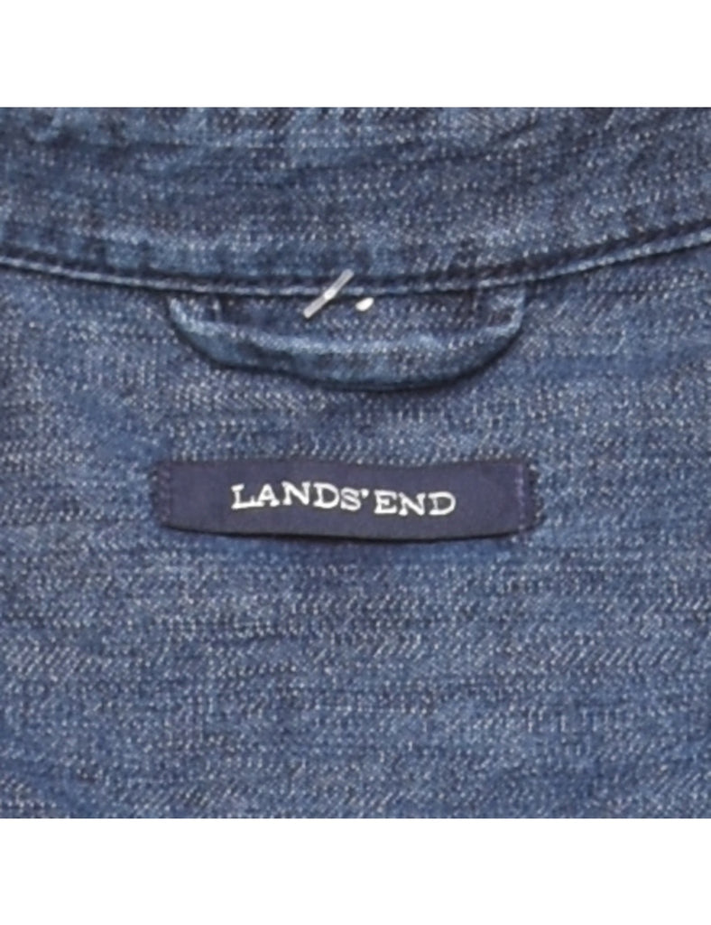 Button Front Denim Dress - L