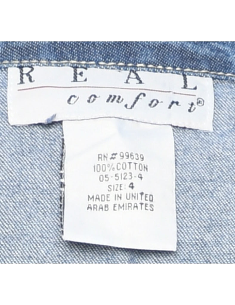 Button Front Denim Dress - M