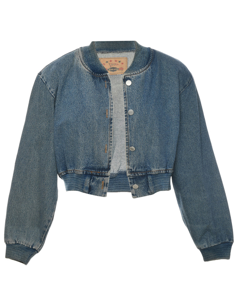 Button Front Denim Jacket - M