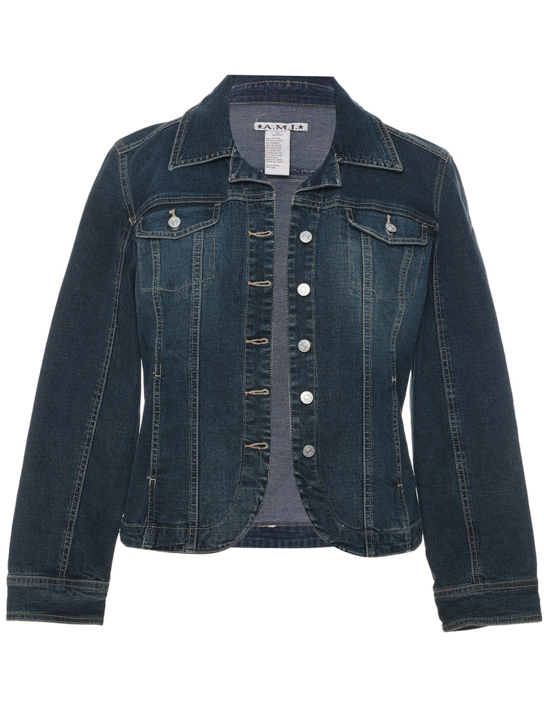 Button Front Denim Jacket - M