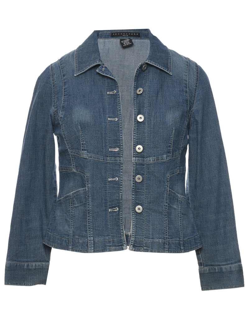 Button Front Denim Jacket - S