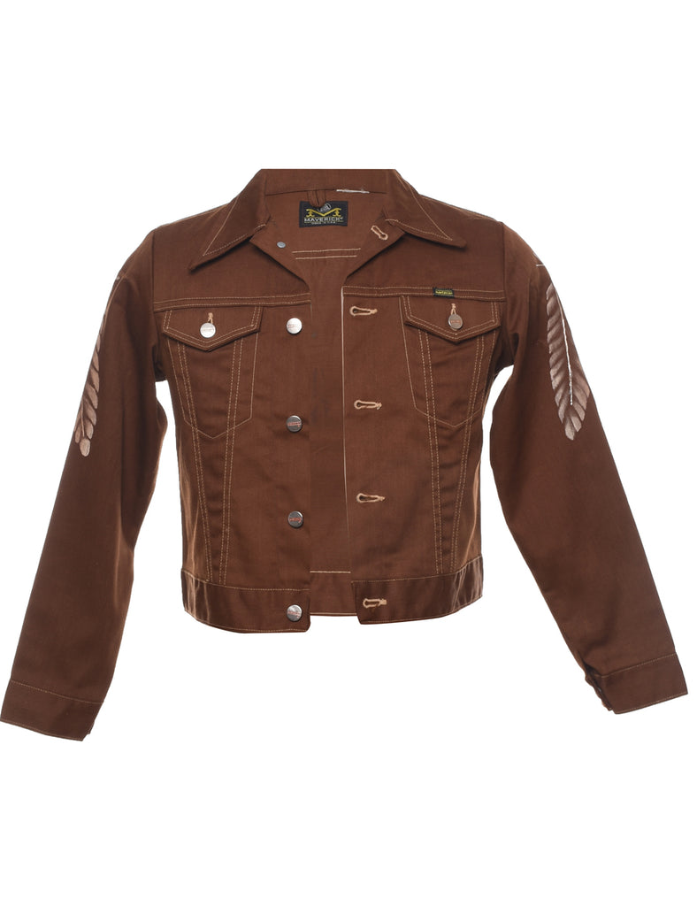 Button Front Denim Jacket - M