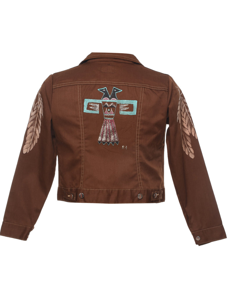 Button Front Denim Jacket - M