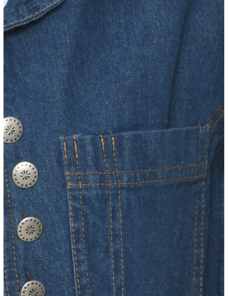 Button Front Denim Jacket - S