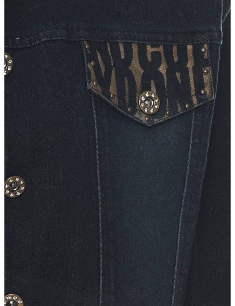 Button Front Denim Jacket - M