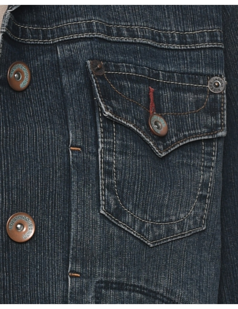 Button Front Denim Jacket - M