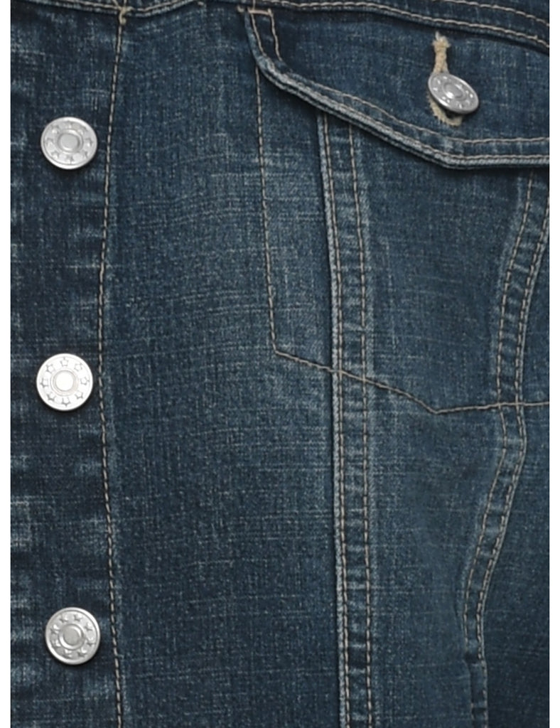 Button Front Denim Jacket - M
