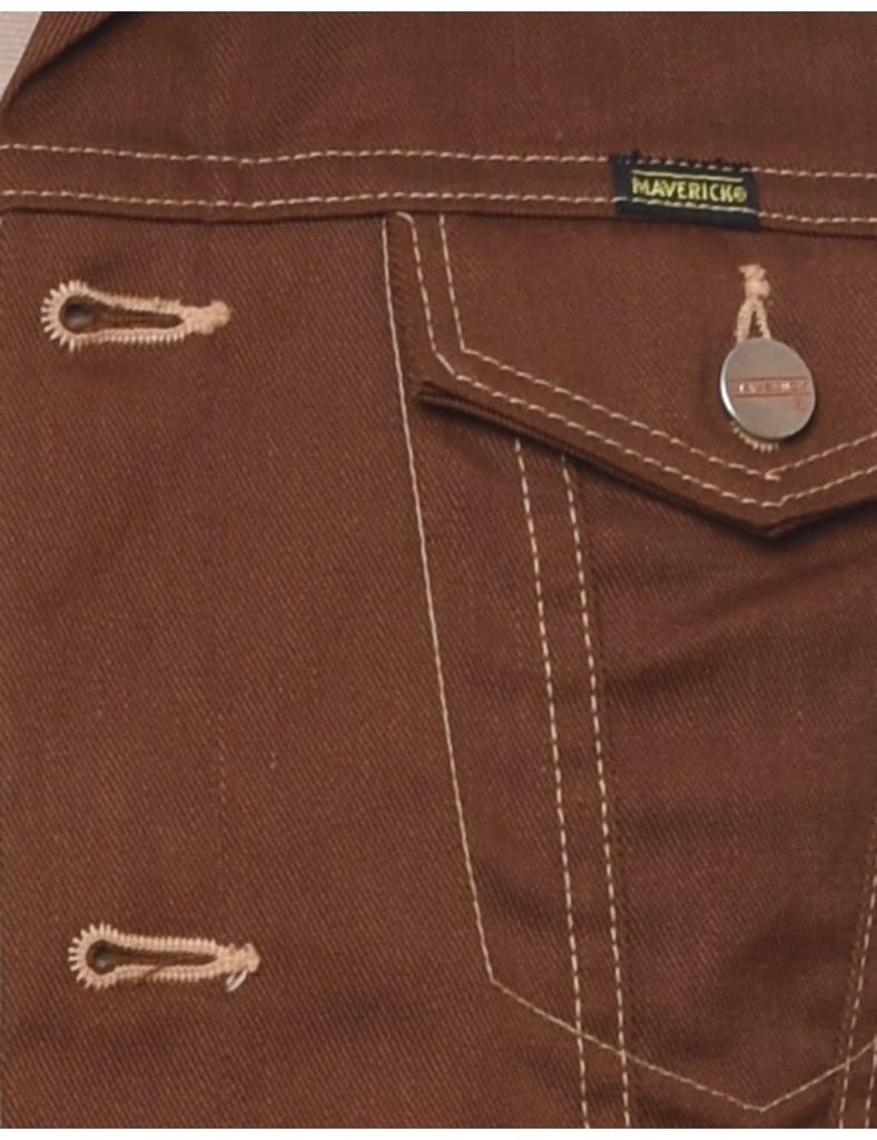 Button Front Denim Jacket - M