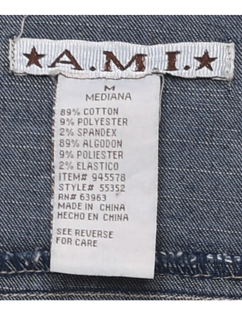 Button Front Denim Jacket - M