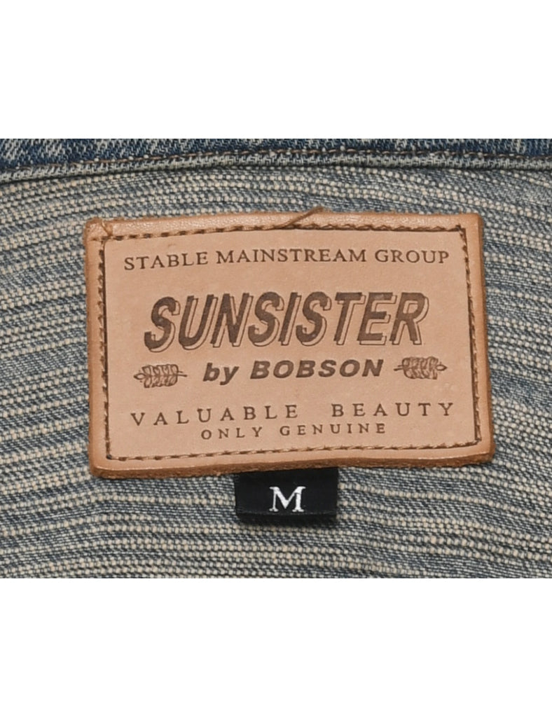 Button Front Denim Jacket - M