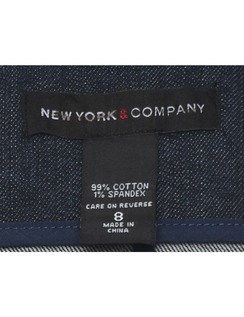 Button Front Denim Jacket Vest - M