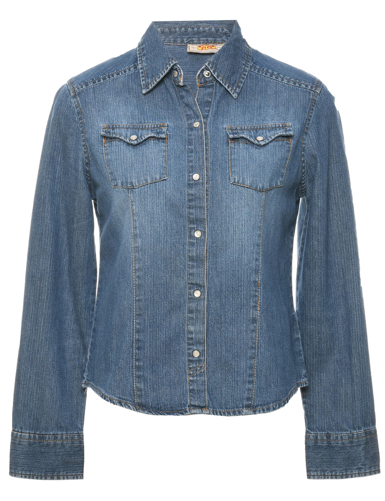 Button Front Denim Shirt - M