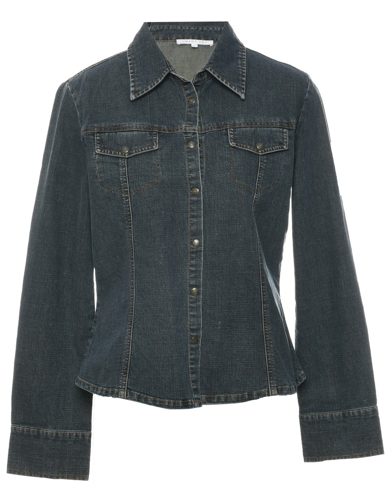 Button Front Denim Shirt - M