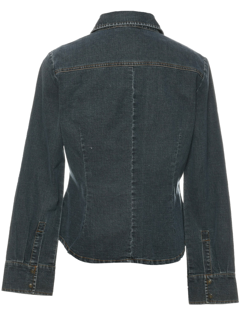 Button Front Denim Shirt - M