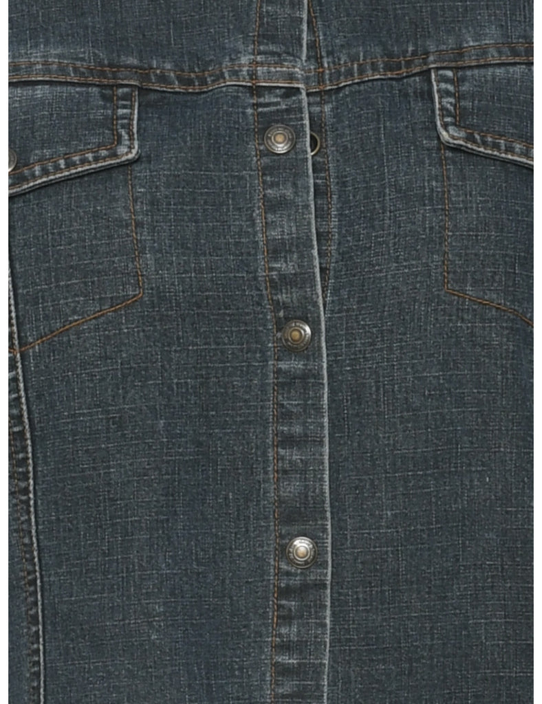 Button Front Denim Shirt - M
