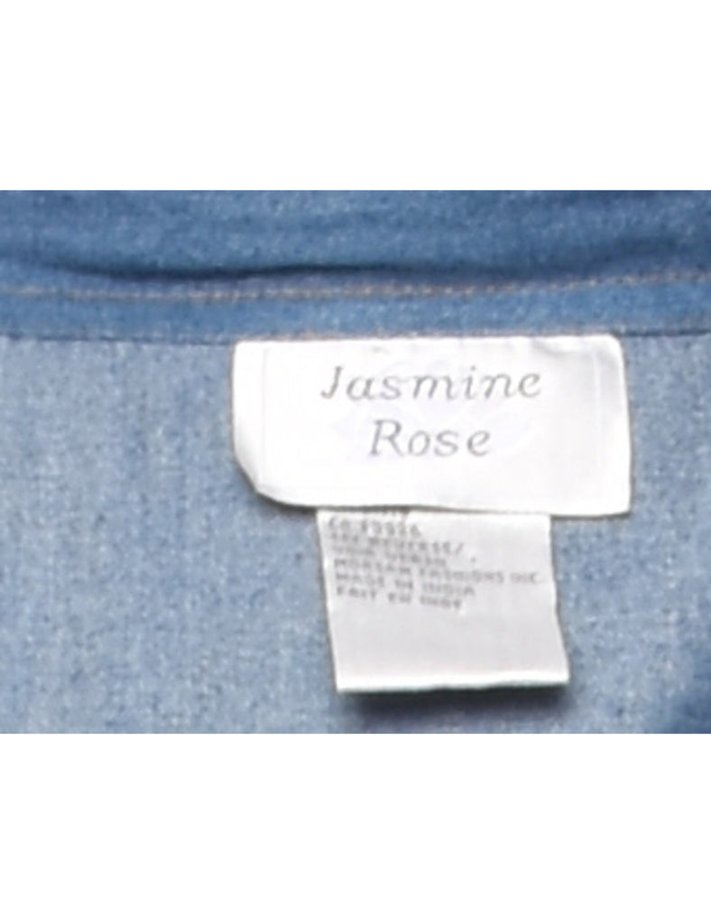 Button Front Denim Shirt Dress - L