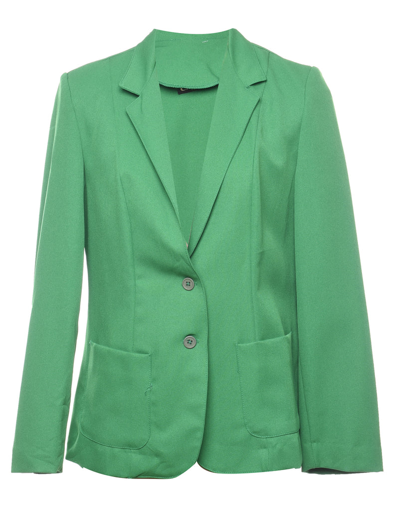 Button Front Green Blazer - M