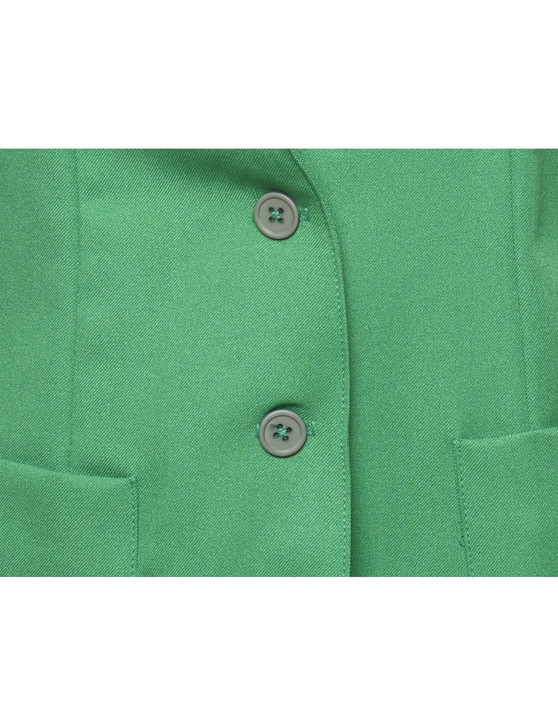 Button Front Green Blazer - M