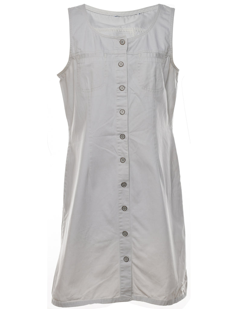 Button Front Off White Dress - M
