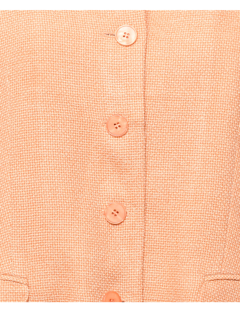 Button Front Peach Blazer - M