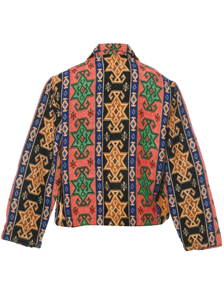 Button Front Tapestry Jacket - M