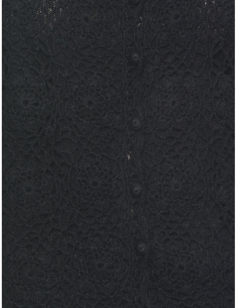 Button Through Crochet Jumper - L