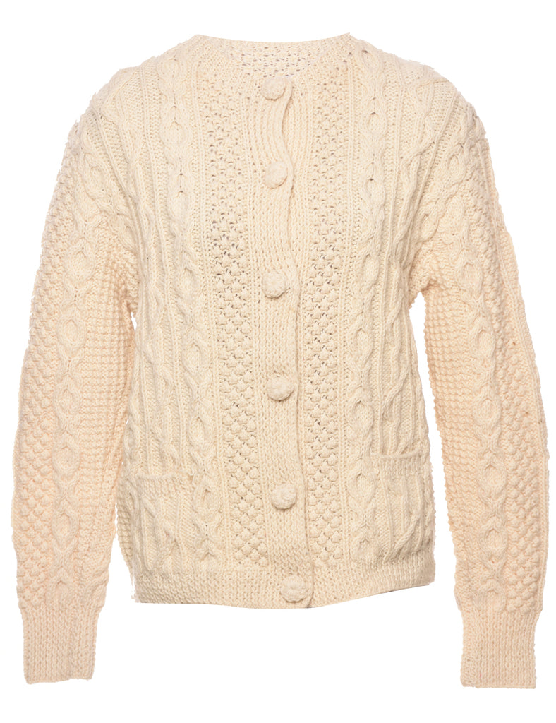 Cable Knit Cardigan - L